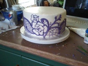 Progress as of 10:30 a.m. on the wedding day.